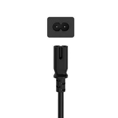 hama 00200731 Netzkabel, Euro-Stecker - 2-pol.-Kupplung (Doppelnut), 0,75 m-0