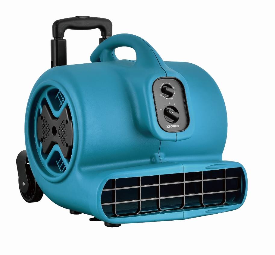 XPOWER P-600TH Flexibler Zentrifugalluftbeweger mit 3 Geschwindigkeiten, Timer, Rädern-1