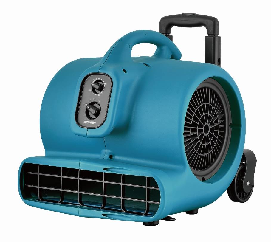 XPOWER P-600TH Flexibler Zentrifugalluftbeweger mit 3 Geschwindigkeiten, Timer, Rädern-2