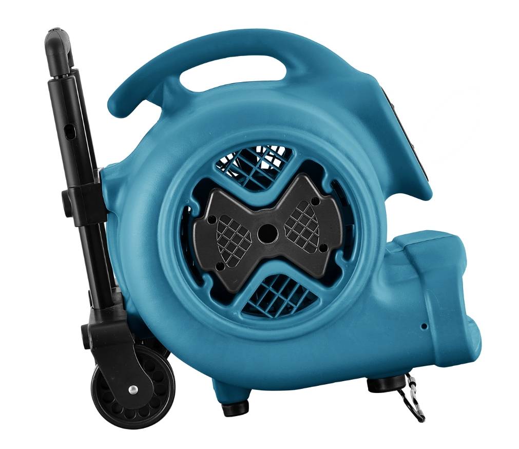 XPOWER P-600TH Flexibler Zentrifugalluftbeweger mit 3 Geschwindigkeiten, Timer, Rädern-4