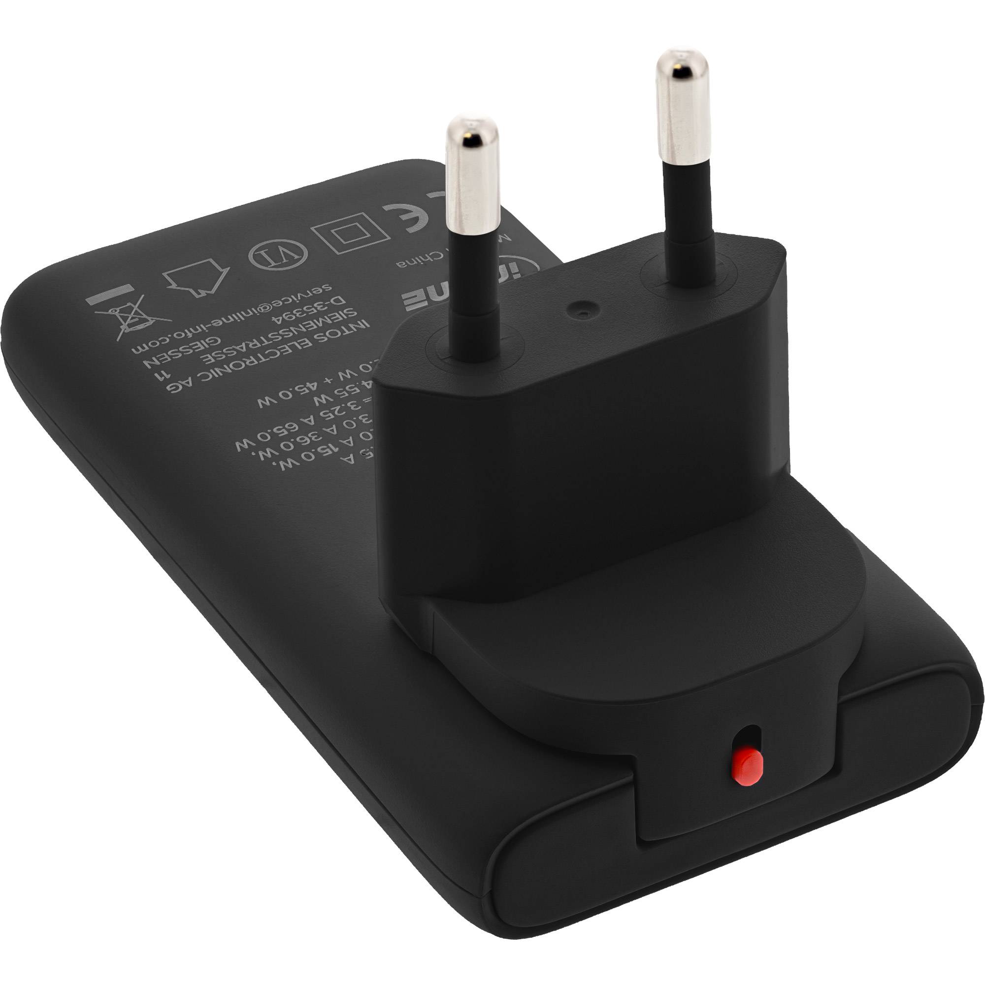 InLine USB Netzteil Ladegerät - Dual USB-C - PD - PPS - 65W - flach - schwarz (31519B)-3