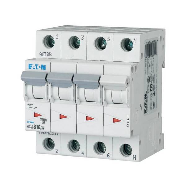 Eaton LS-Schalter 10kA C 16A/3pol+N 4TE Eaton PLSM-C16/3N-MW, 1 Stk.