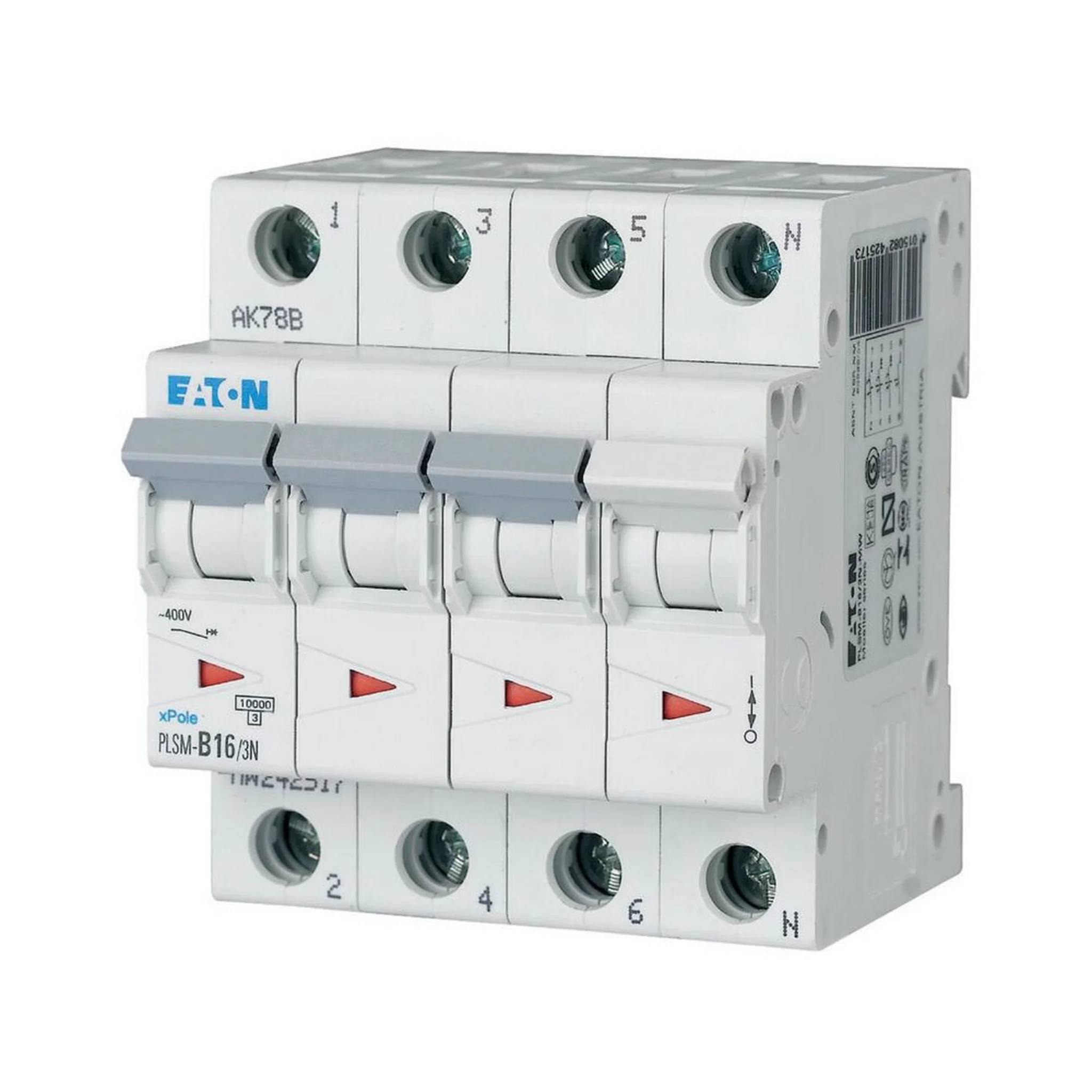 Eaton LS-Schalter 10kA C 16A/3pol+N 4TE Eaton PLSM-C16/3N-MW, 1 Stk.-0