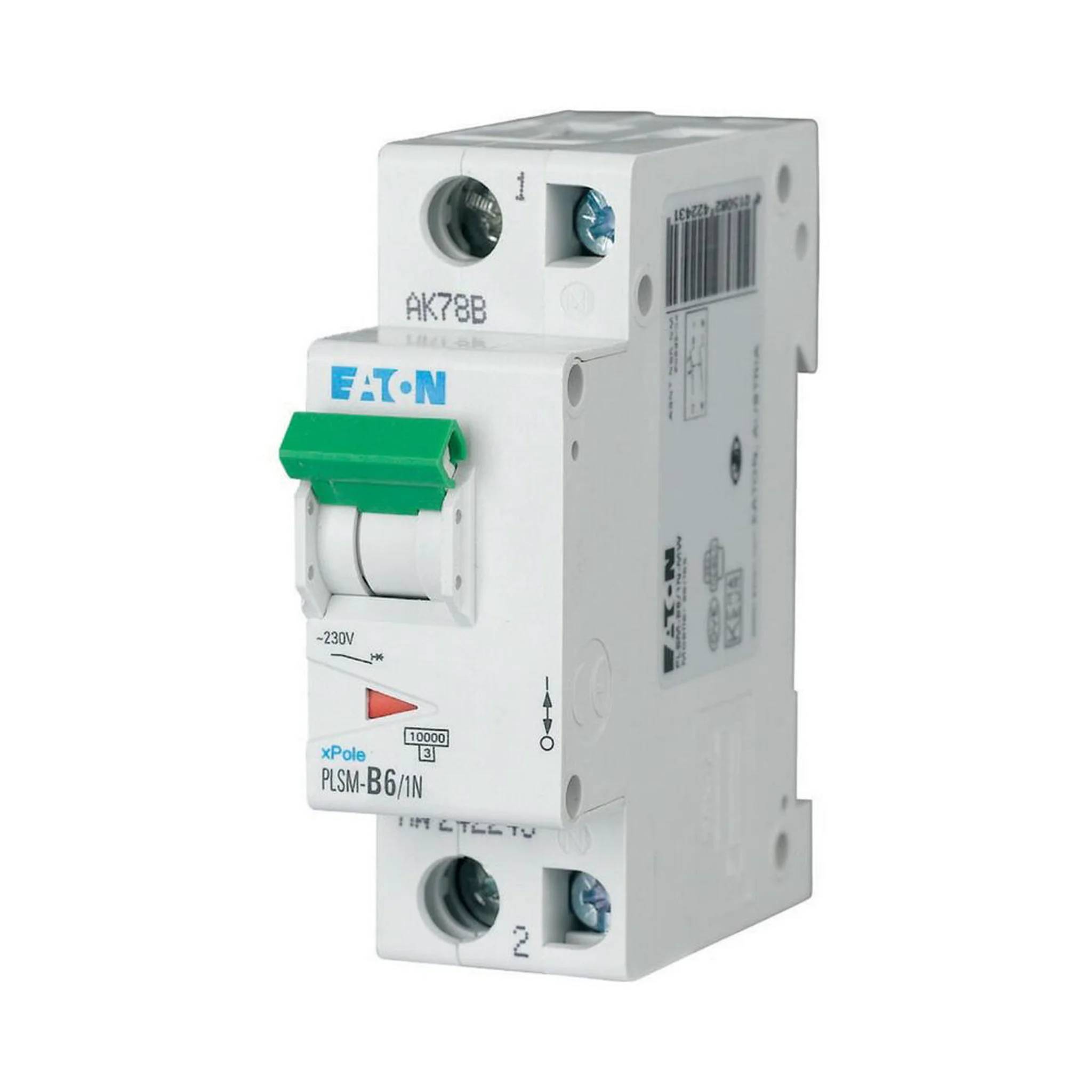 Eaton LS-Schalter 10kA B 6A/1pol+N 1,5TE Eaton PLSM-B6/1N-MW, 1 Stk.-0