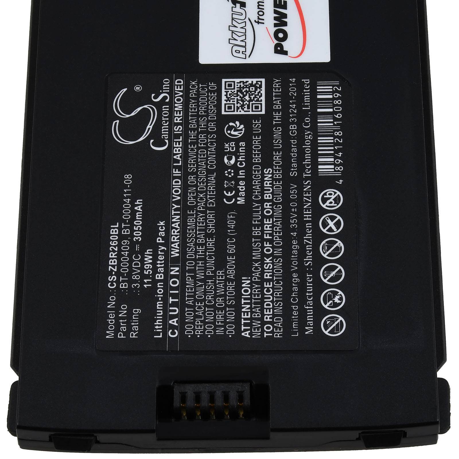 Akku kompatibel mit Zebra Typ BT-000409-56, 3,8V, Li-Ion-2