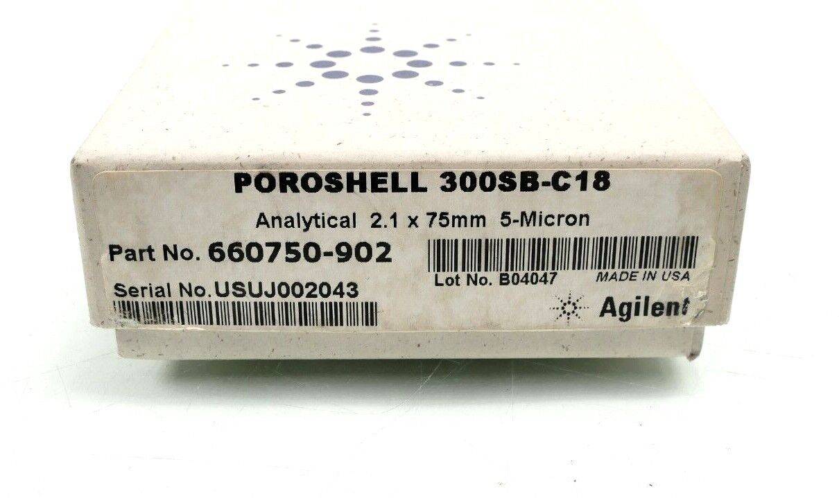 Agilent HPLC Column POROSHELL 300SB-C18 Analytical 2.1x75mm, 5µm | 660750-902-1