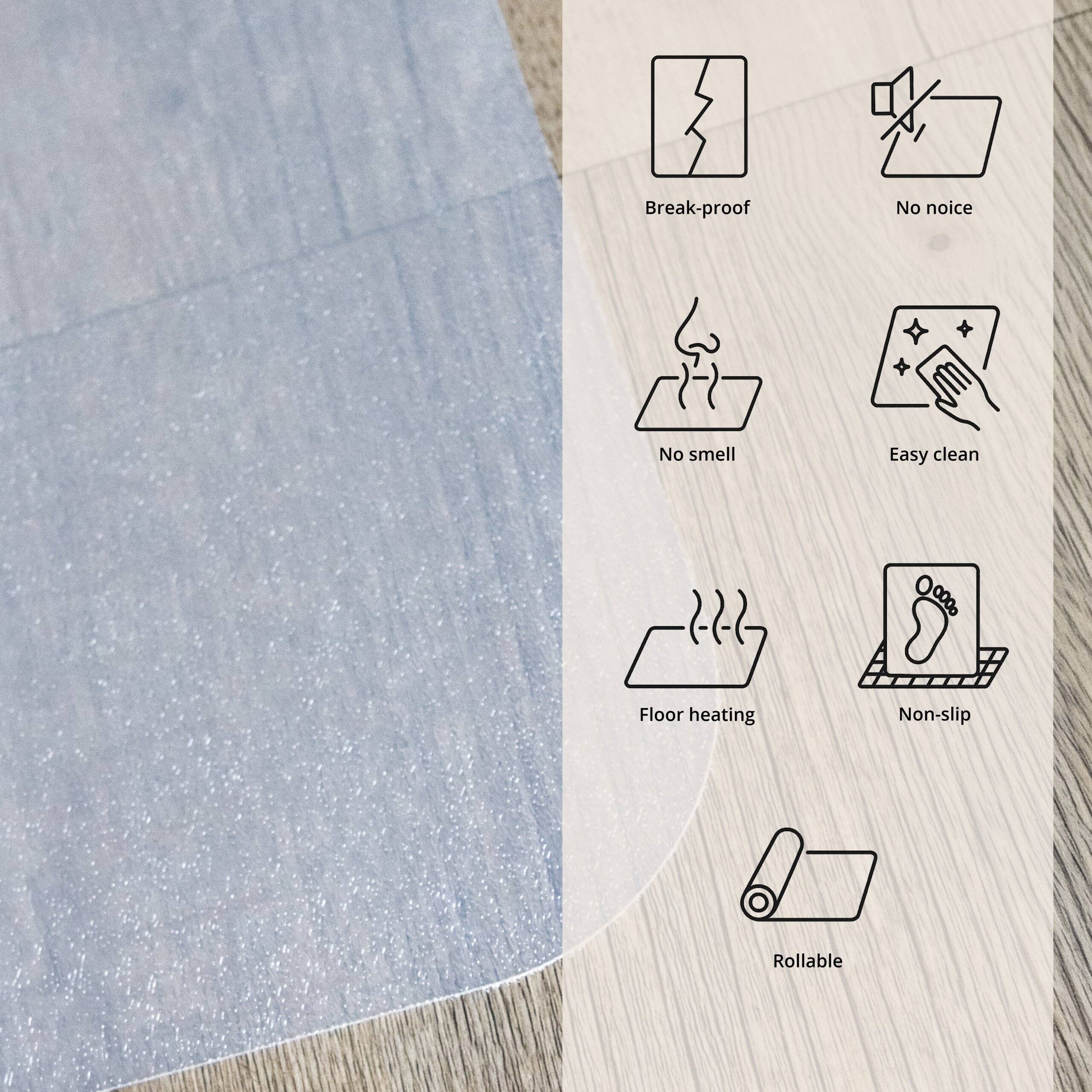 Bodenschutzmatte FORTIFLEX 150 x 116 cm für Hartböden PP/PE milchweiß hjh OFFICE-3