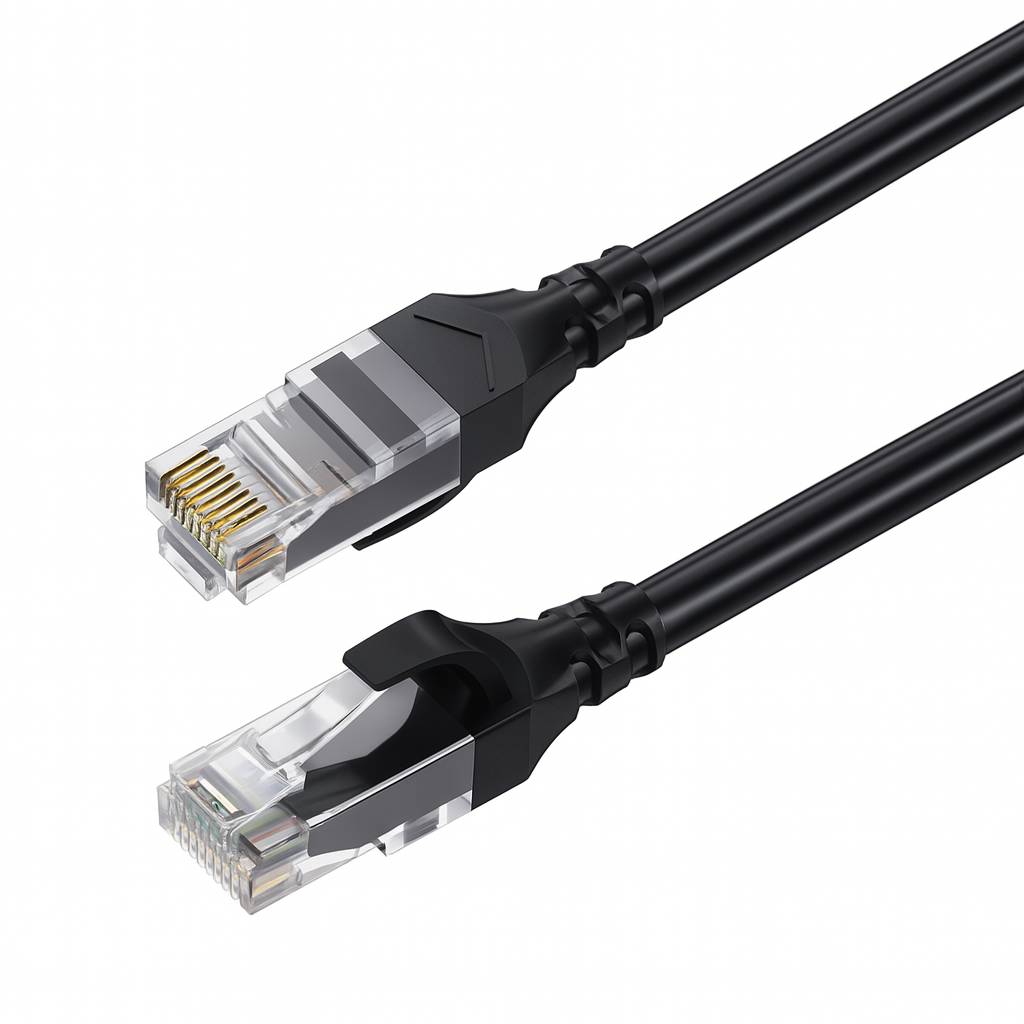 CAT6 Netzwerkkabel 2m rund – RJ45 FTP Patchkabel für DSL, LAN, Router, Switch, Modem, Patchpanel – 1 Gbit/s-0