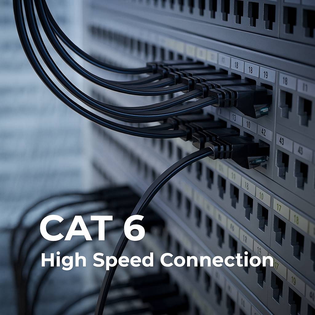 CAT6 Netzwerkkabel 2m rund – RJ45 FTP Patchkabel für DSL, LAN, Router, Switch, Modem, Patchpanel – 1 Gbit/s-2