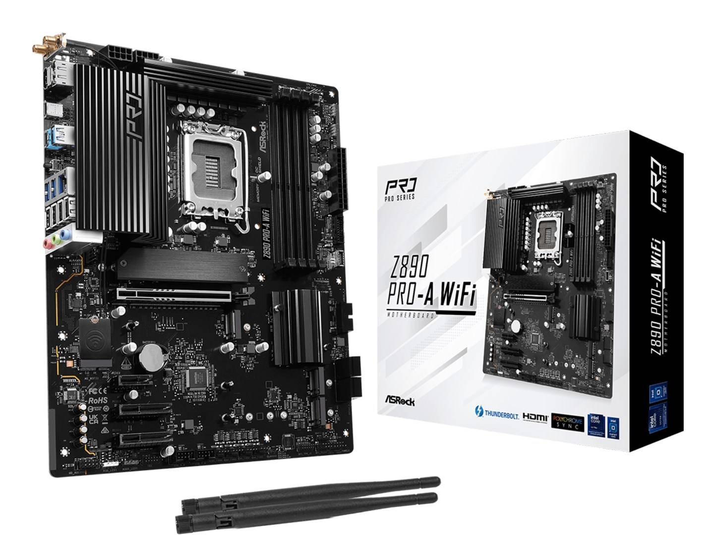 ASRock 1851 Z890 Pro-A WiFi -DDR5/4xM.2/DP/HDMI/USB-C/A - Mainboard - Intel Sockel 1851 (Core Ultra 100&200)-0