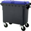 Müllcontainer aus Kunststoff DIN EN 840 Volumen 660 l BxHxT 1360 x 1235 x 765 mm anthrazit/blau. SSI Schäfer