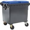 Müllcontainer aus Kunststoff DIN EN 840 Volumen 1100 l BxHxT 1370 x 1470 x 1115 mm anthrazit/blau. SSI Schäfer