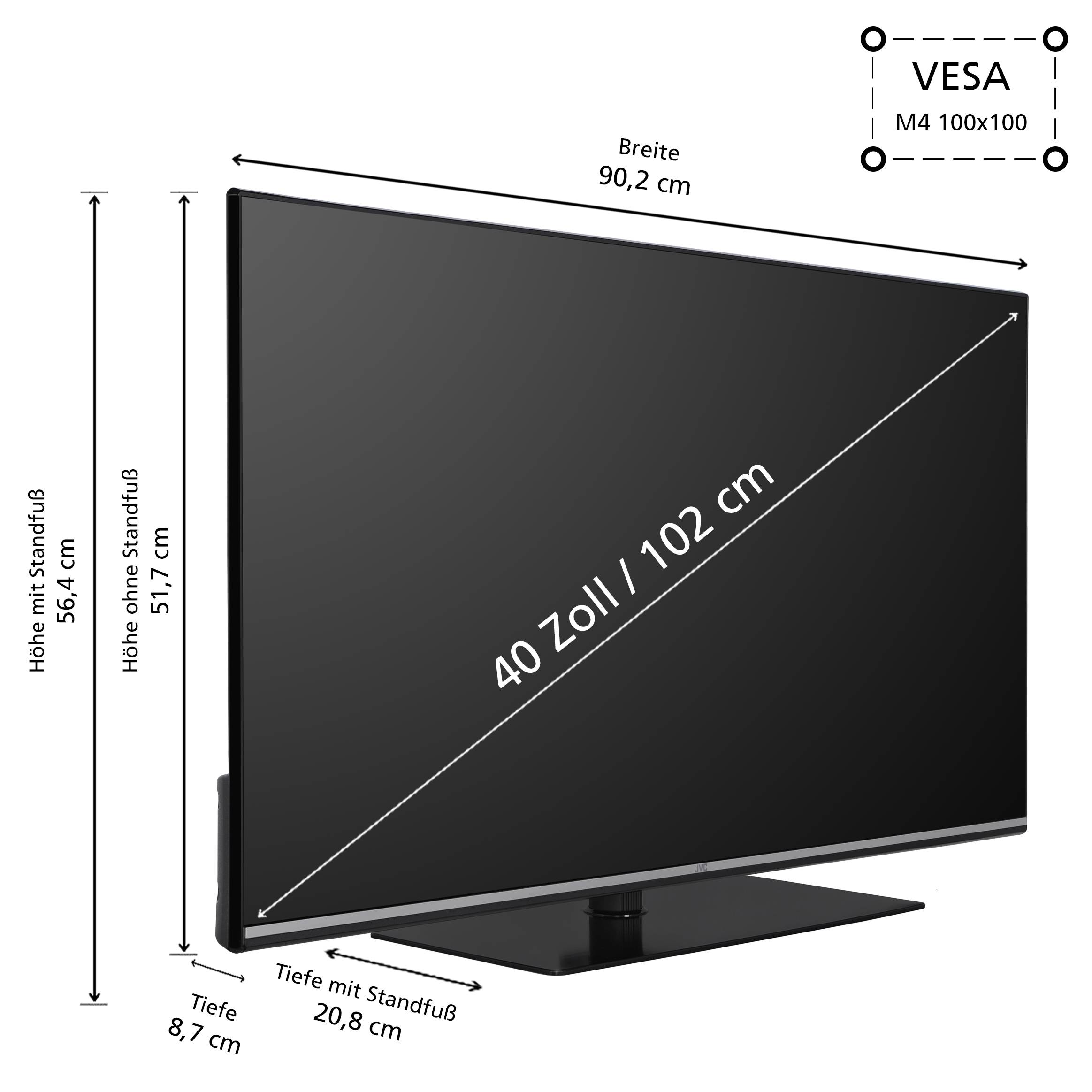 JVC LT-40VQF555D QLED Fernseher 40 Zoll Smart TV VIDAA Full HD Auflösung HDR TV Triple-Tuner (2026)-2