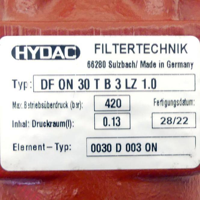 HYDAC Druckfilter (DF ON 30 T B 3 LZ 1.0)-1