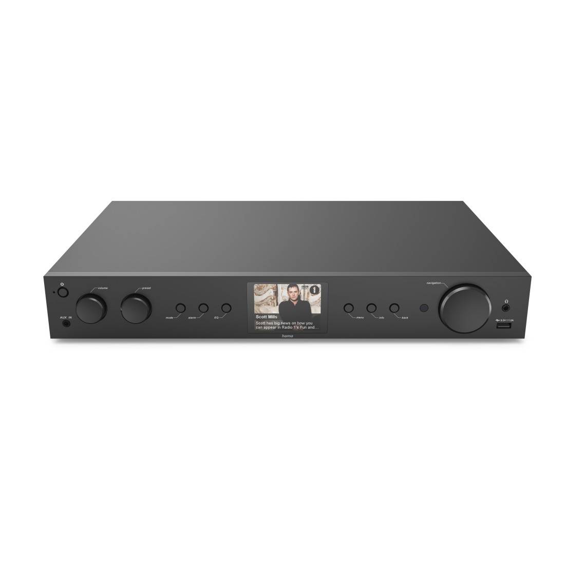 hama 00054256 HiFi-Tuner "DIT2105", DAB+ / Internetradio / Bluetooth® RX/TX, App, Schwarz-0