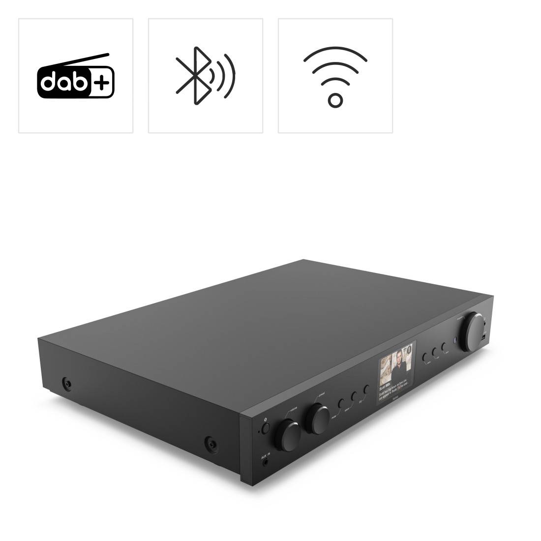 hama 00054256 HiFi-Tuner "DIT2105", DAB+ / Internetradio / Bluetooth® RX/TX, App, Schwarz-1