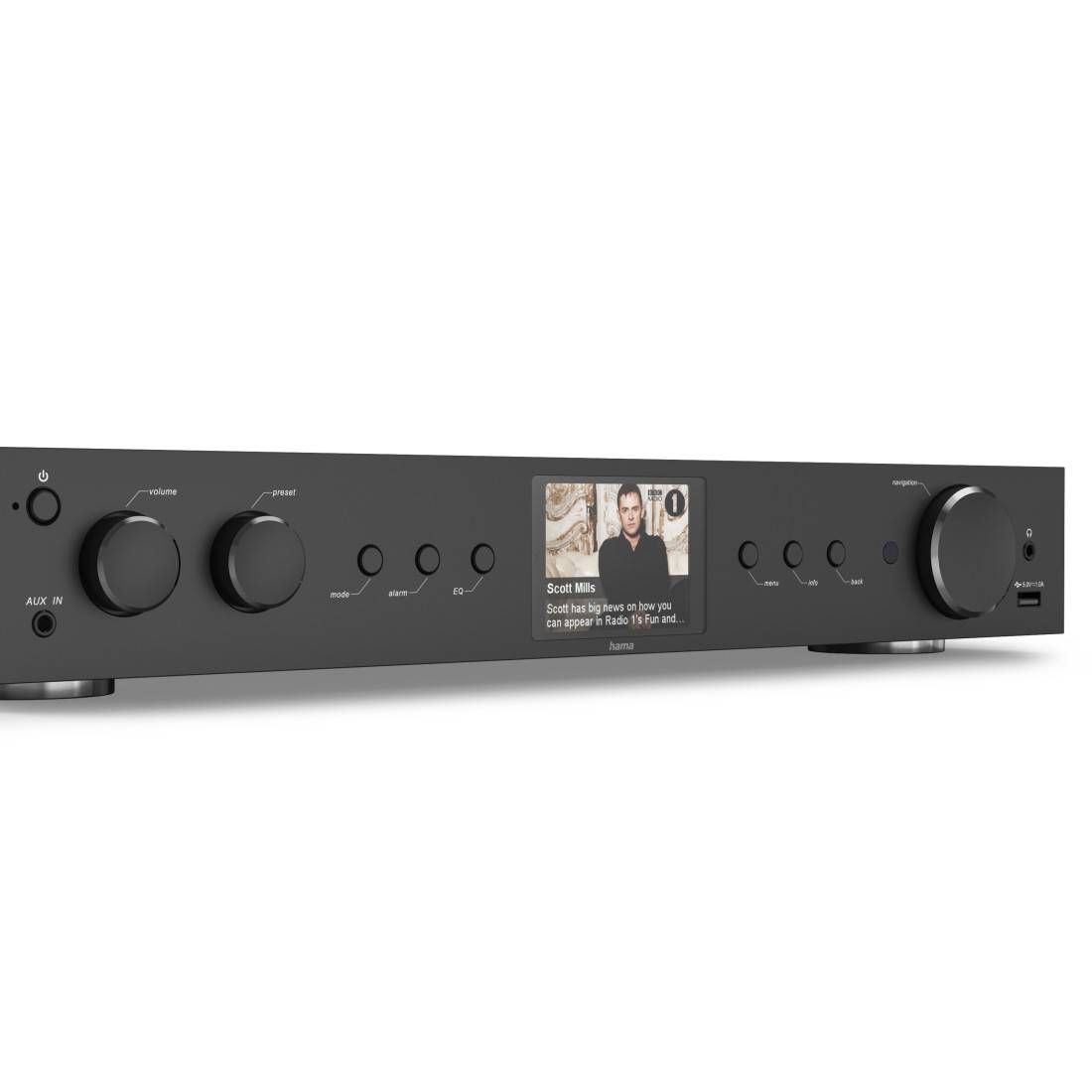 hama 00054256 HiFi-Tuner "DIT2105", DAB+ / Internetradio / Bluetooth® RX/TX, App, Schwarz-2