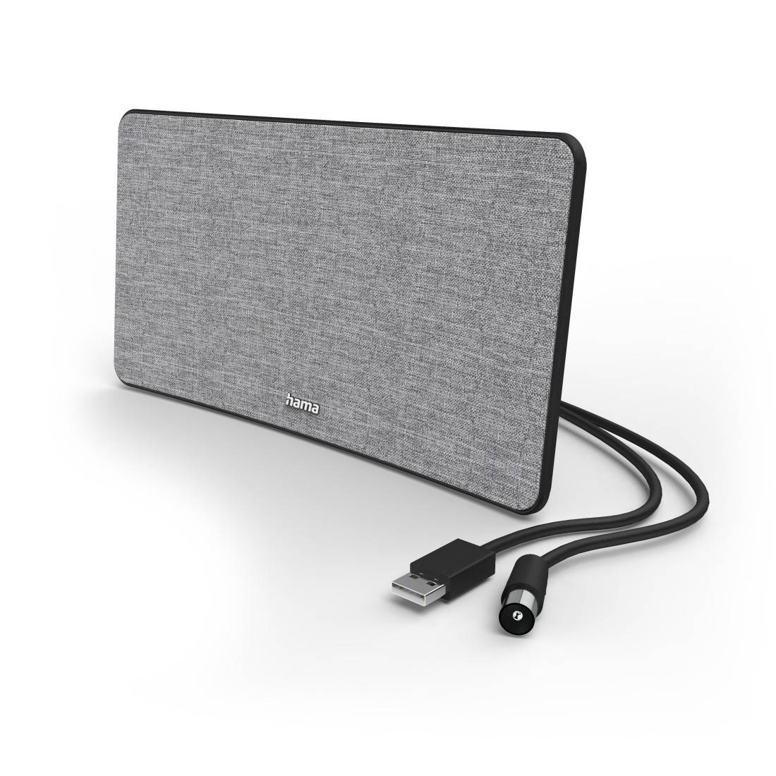 hama 00221087 Zimmerantenne "Stoff-Design", DVB-T2, aktiv, Grau/Schwarz-2