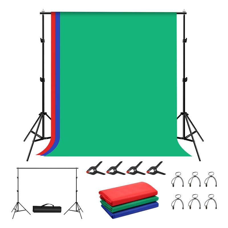 Fotostudio Hintergrund Unterstützung Puluz 2x2m + Backdrops 3 Stück PKT5204-0