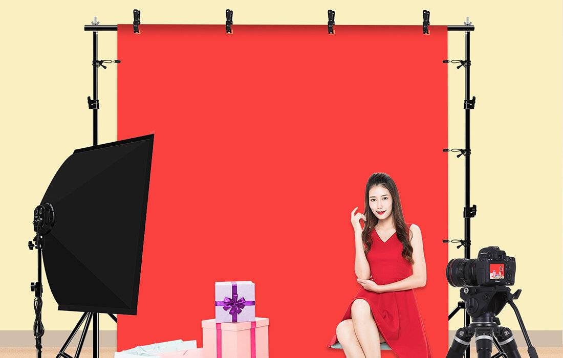 Fotostudio Hintergrund Unterstützung Puluz 2x2m + Backdrops 3 Stück PKT5204-1