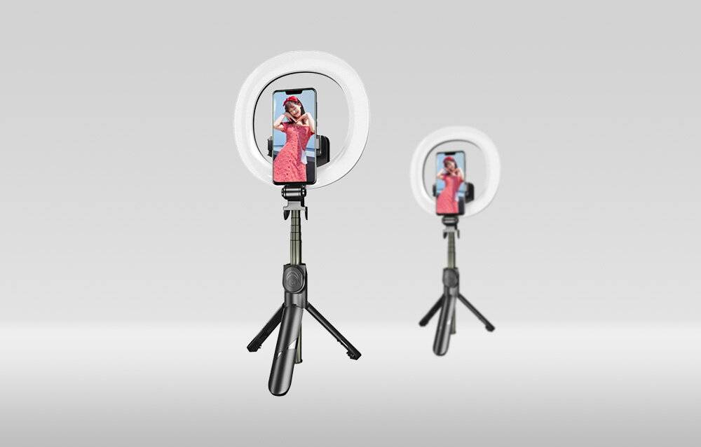 Selfie-Stick/ Stativ Puluz mit LED-Lichtring-1