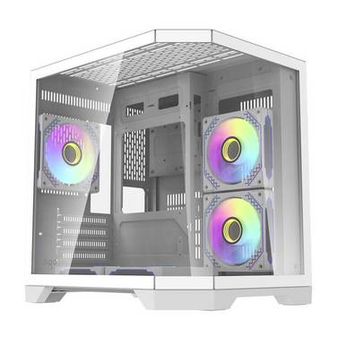 DARKFLASH - FT350 White - Darflash FT350 Computergehäuse + 5 aRGB-Lüfter (weiß)