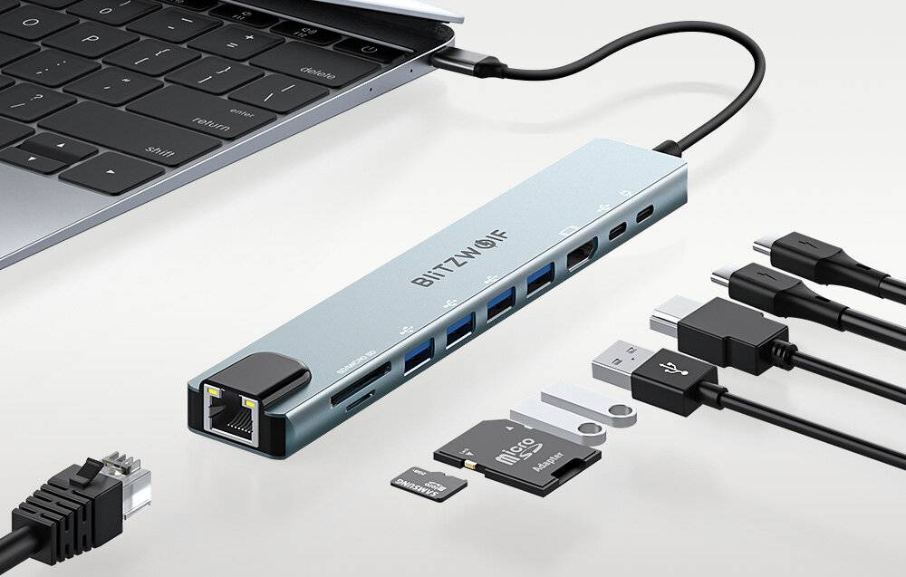 Dockingstation Blitzwolf BW-TH5 10in1 USB-C (silber)-1
