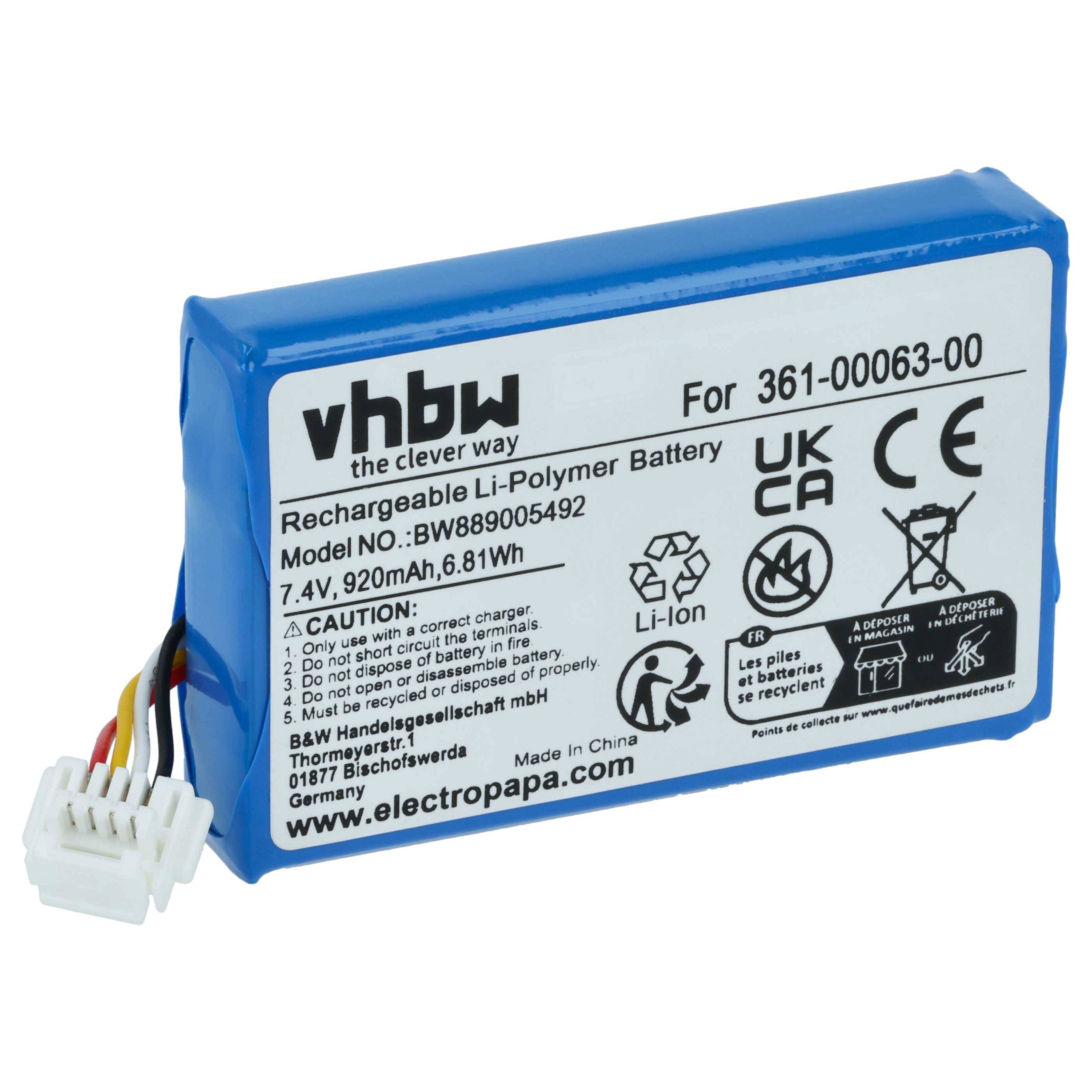 vhbw Akku kompatibel mit BMW Navigator 6 | 5, VI, V GPS Navigation Navi (920 mAh, 7,4 V, Li-Polymer)