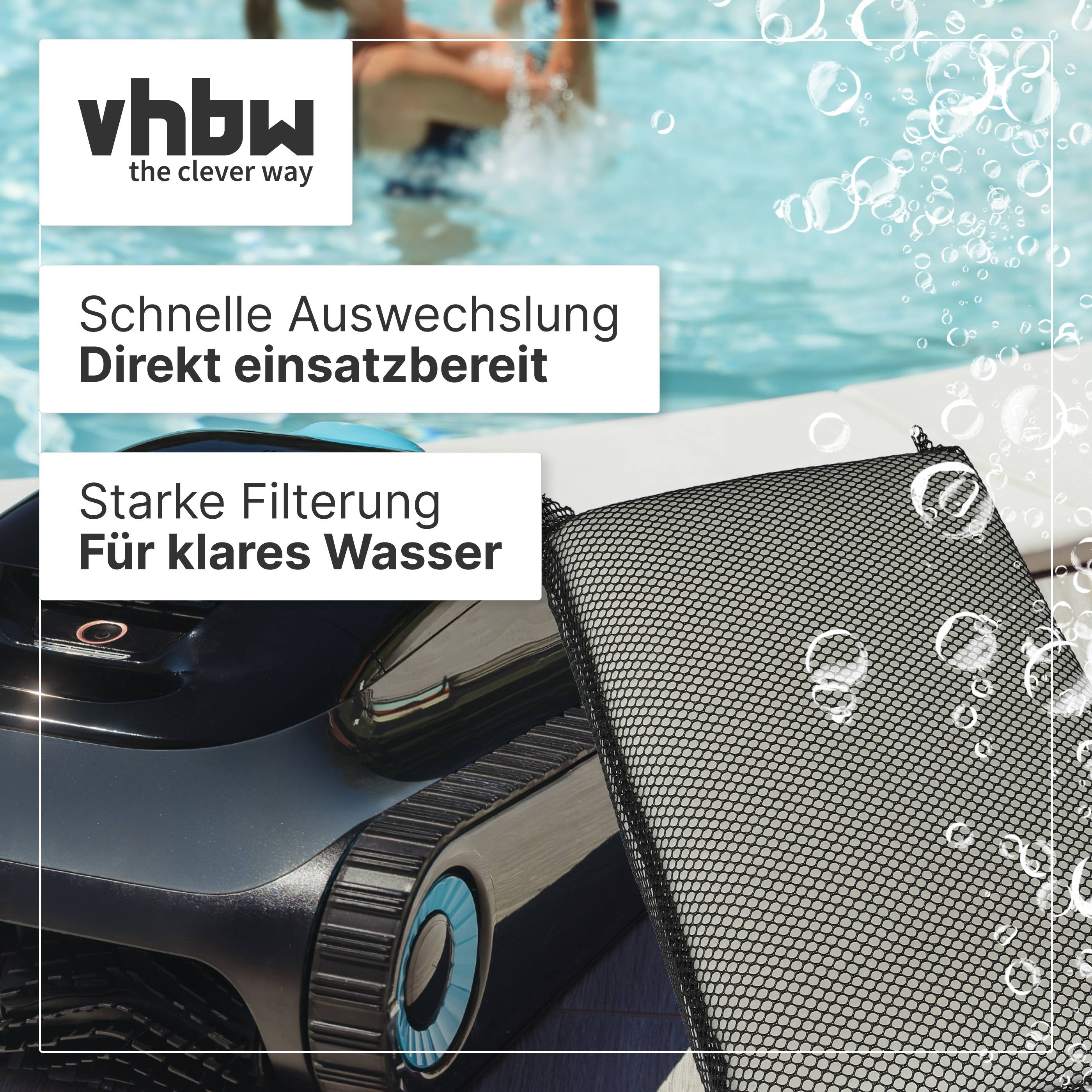 vhbw 4x Filterpad kompatibel mit Interline 5220 Poolsauger | Poolroboter - Feinfilter, 25 x 16 x 4 cm-2