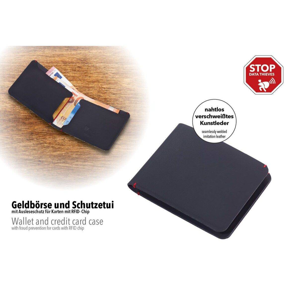 Troika WAL10/LE, Briefttasche, Schwarz, Kunstleder, Einfarbig, 33 g, 106 mm-2