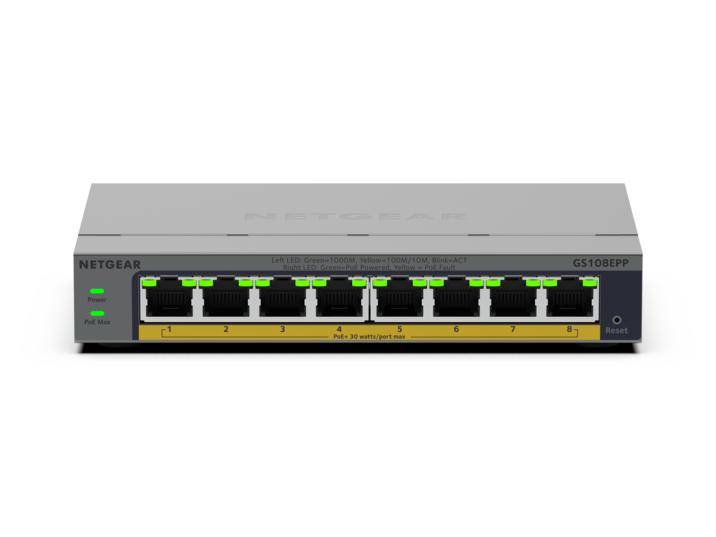 Netgear Easy Smart GS108EPP - Switch - hochleistungsfähig - L3 - Smart - 8 x 10/100/1000 (PoE+)-2