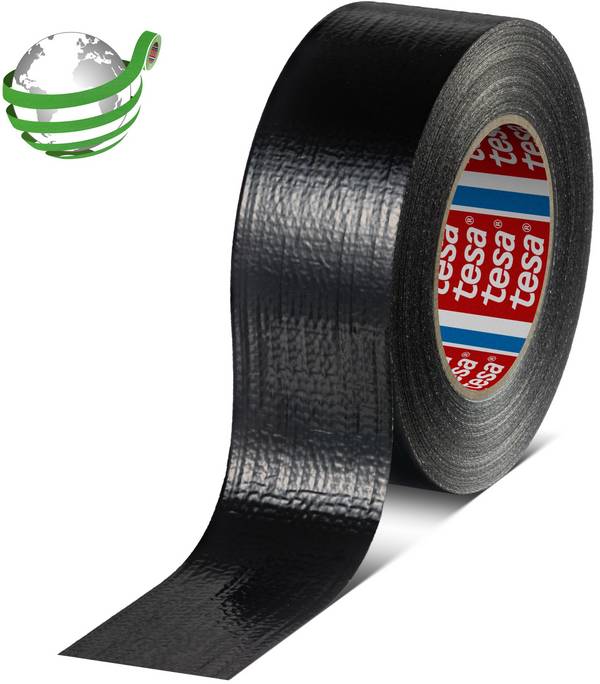 tesa 60462 Duct Tape mit recyceltem Träger, 50m x 50mm, schwarz