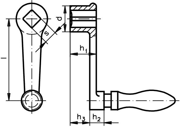 66921600 Handkurbel 469; Tg Form D; L=160mm-1