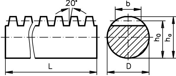24563100 Zahnstange Stahl Mod.5 Ø50h6x500-1
