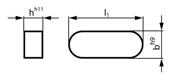 61899150 Passfeder  1.4571 Form A    8 x 7 x 30