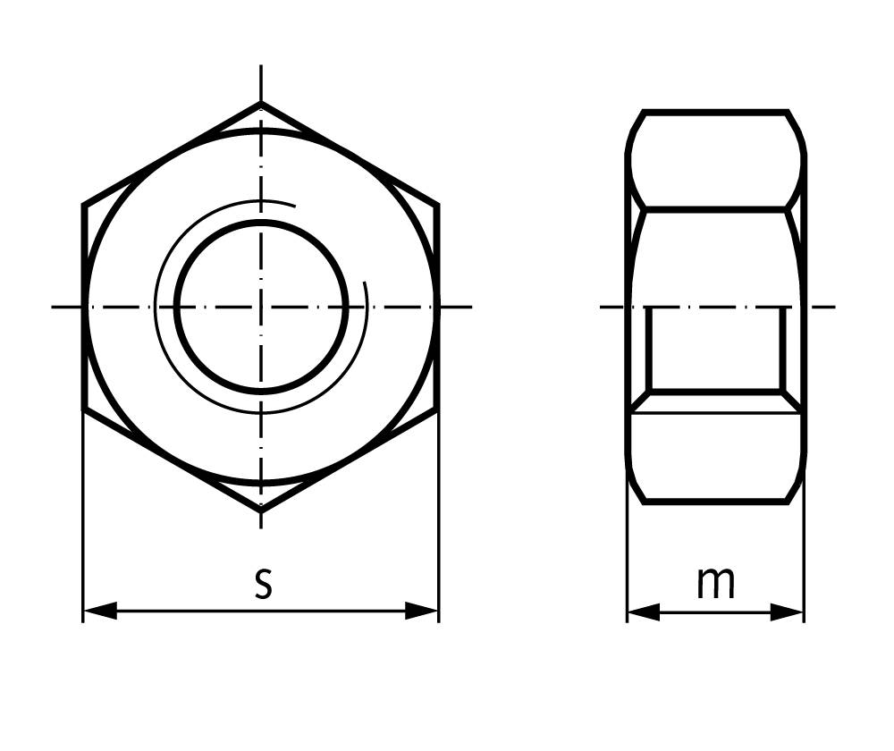65230800 Sechskantmutter Stahl; M8 links-1