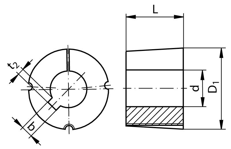 62250828 Taper-Spannbuchse 1615 Bohrung 28mm-1