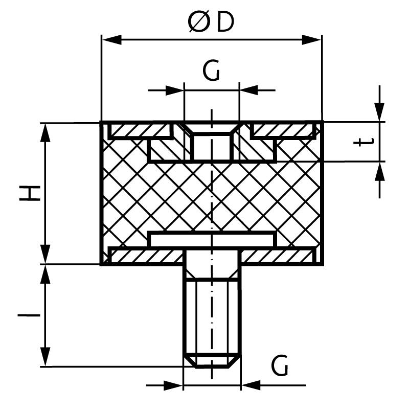 68560700 Anschlagpuffer MGA Ø30x20; M8x20-1