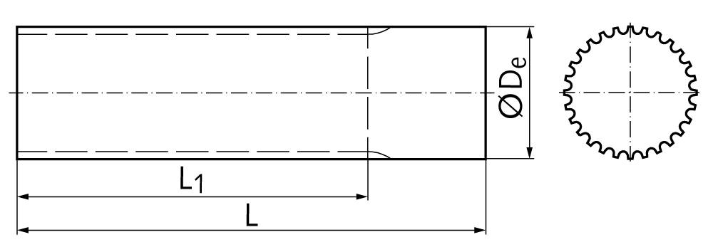 17298000 Zahnwelle HTD aus AL 5M 80 Zähne-1