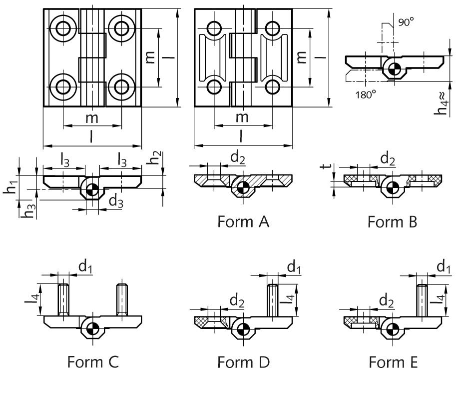 67700386 Scharnier M237.1; PA Form B 40x40-1