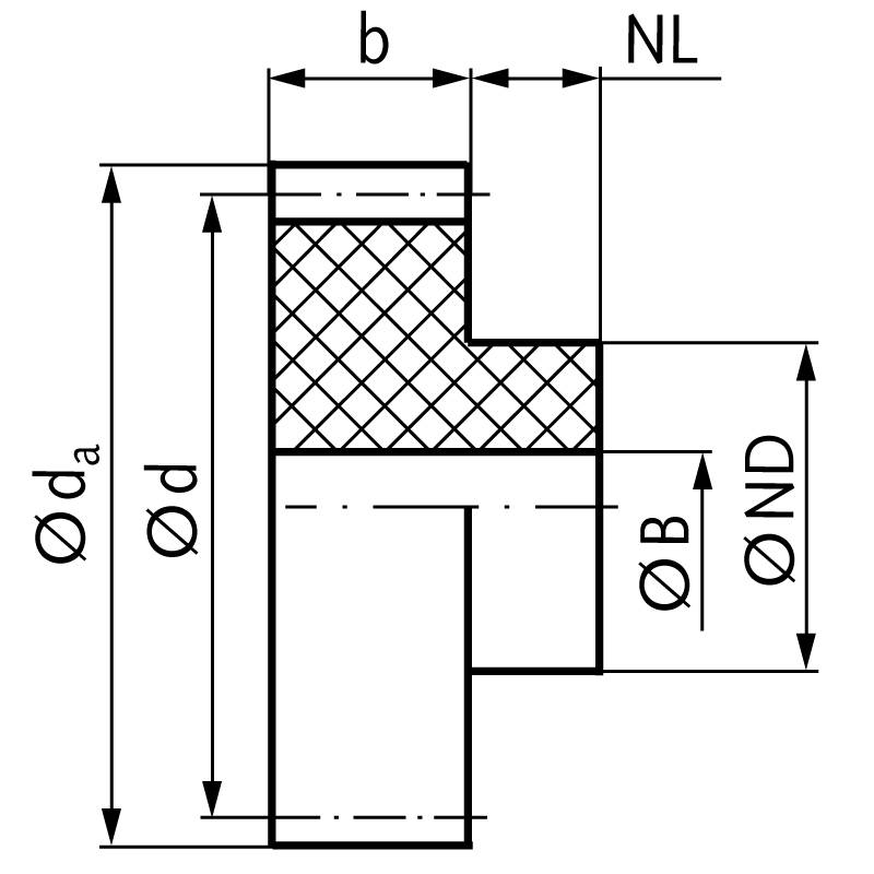 29511016 Stirnzahnrad POM Mod.1,5 Zz=16-1