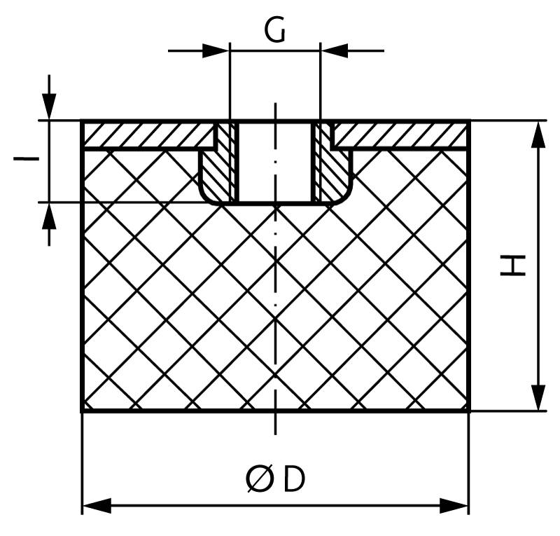 68910305 Gummipuffer MGE RF 30-30-M8-1