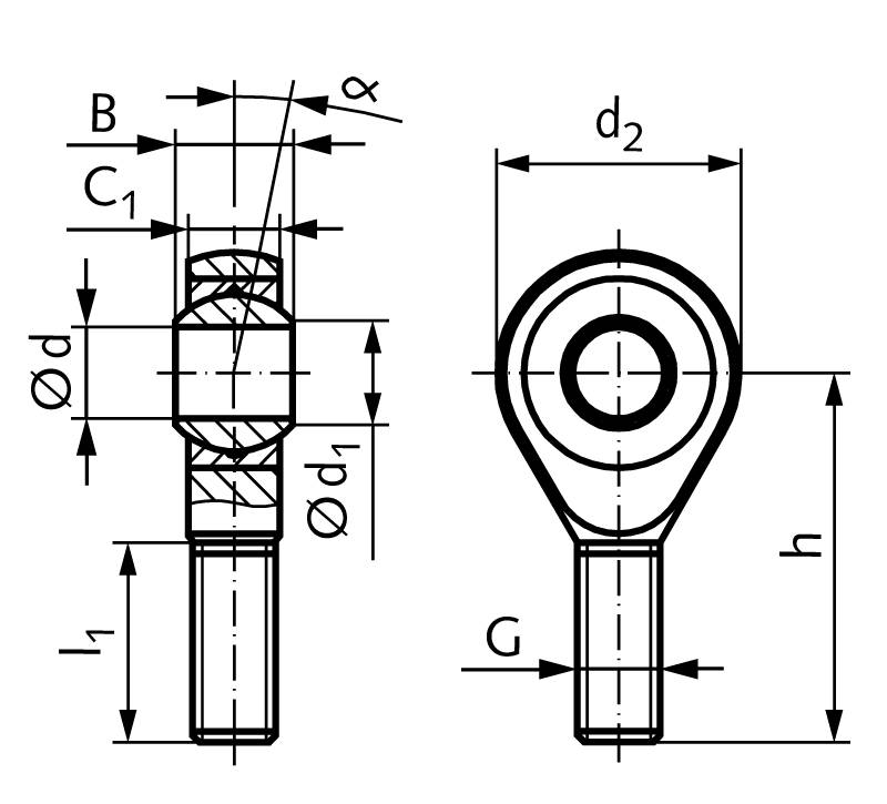 63290800E Gelenkkopf GTE M8 AL-1
