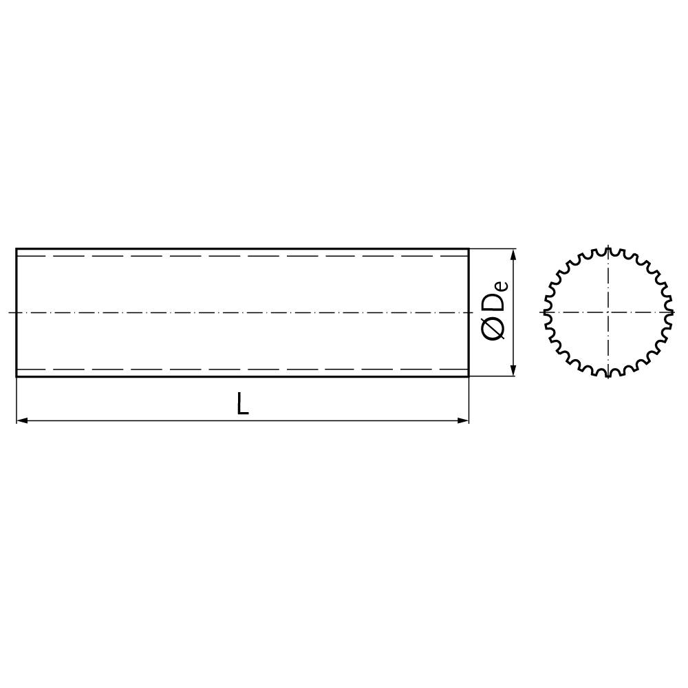 17493800 Zahnwelle HTD Stahl 8M 38 Zähne-1