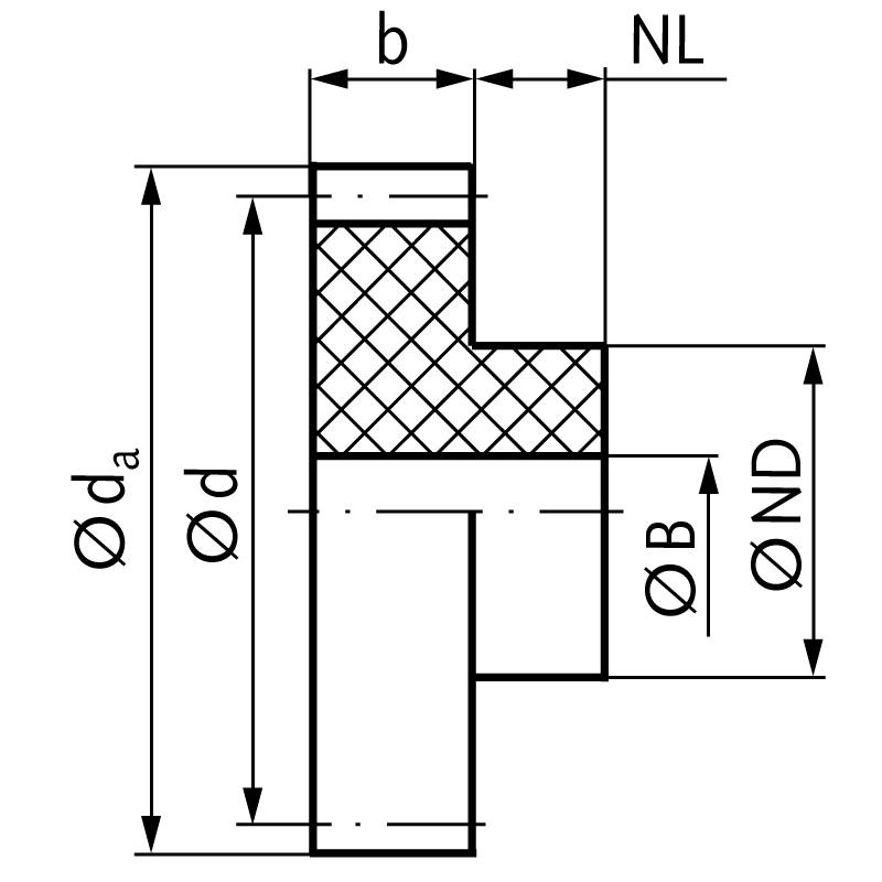 29302400 Stirnzahnrad POM Mod. 1 Zz= 24 Zb=10-1