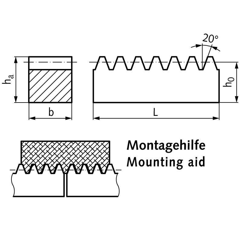 24311605 Zahnstange Stahl Mod.3,0 30x30x1000-1