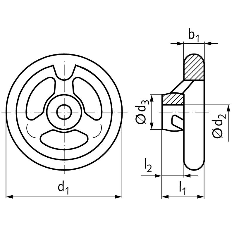 67003200 Sp.-Handrad 950;ALU ø315;Form C;5 Sp.-1
