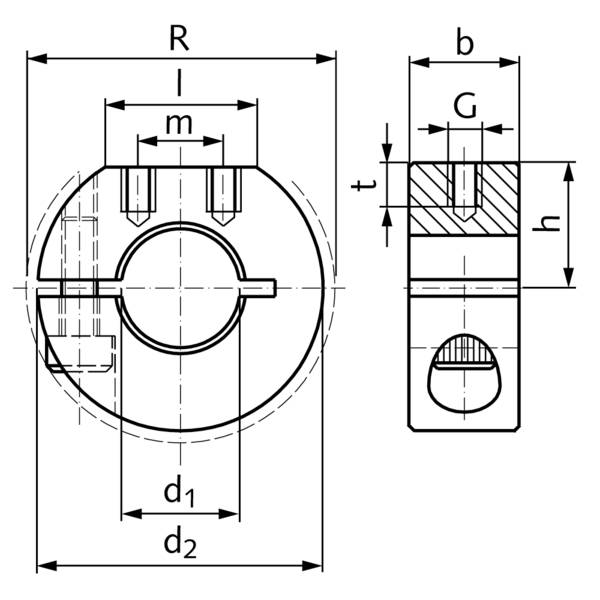 62399130GR Klemmring Edelstahl Bohr. 30mm Ausf. GR