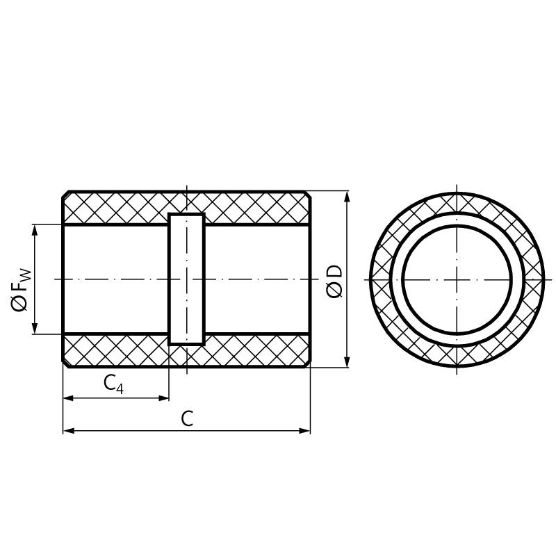 64621616P Gleitlager PO-1 für Wellen-Ø 16mm-1