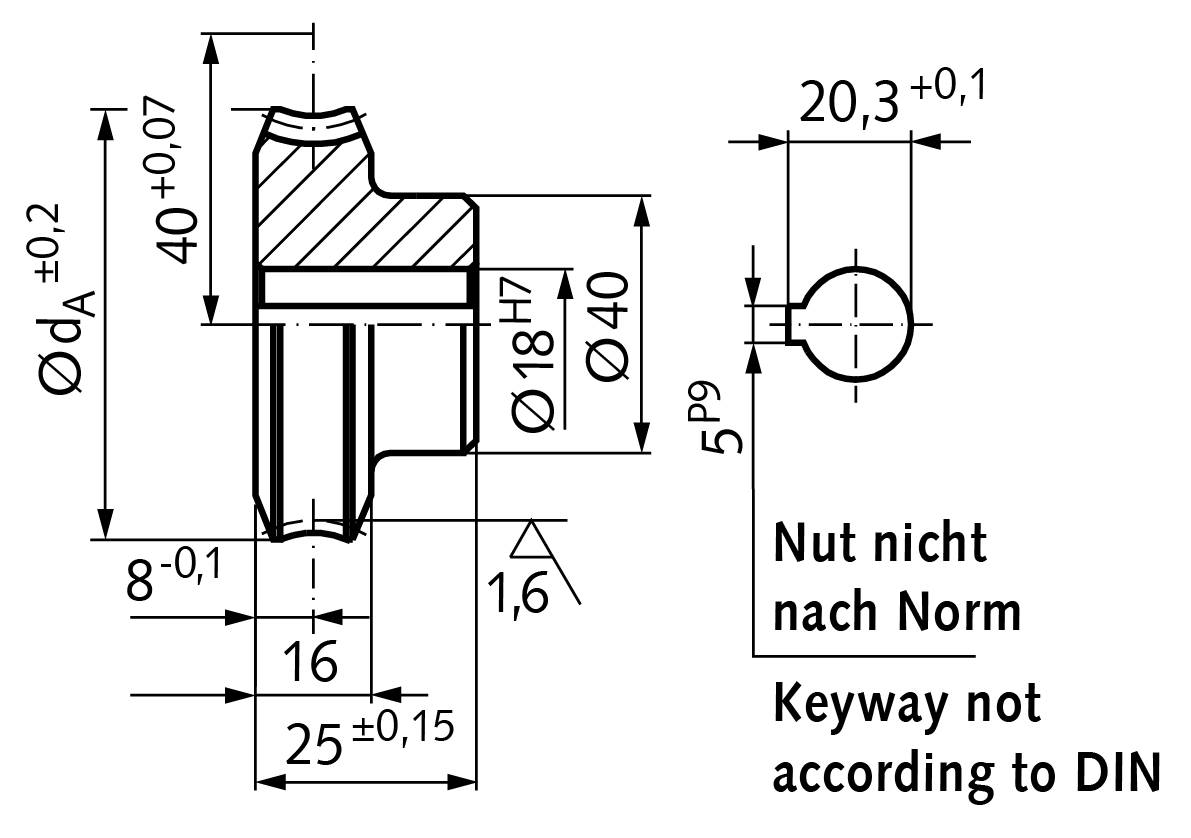 32232000 Präz.-Schneckenrad A=40 i=20 Zz=40-1